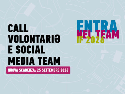IF2026 nuova scadenza call volontari: 25 settembre 2026